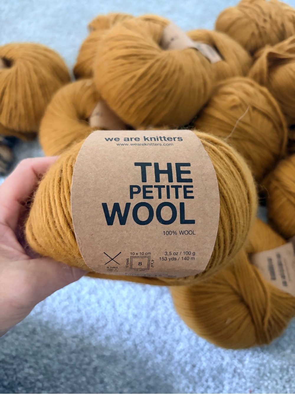 The Petite Wool Yarn - Mustard - pack of 12 balls